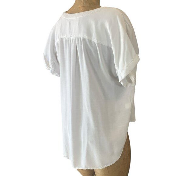 Ann Taylor LOFT Dolman Henley Everyday Shirt Sz M White #338C - Picture 8 of 10